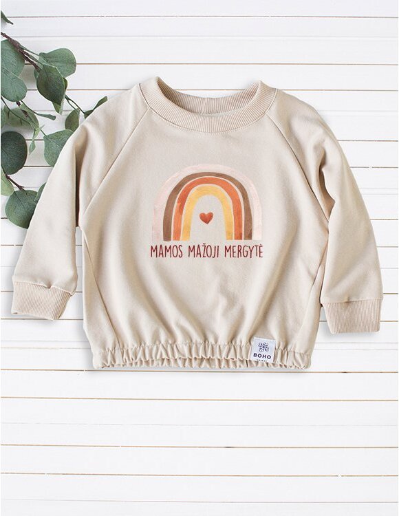 Personalizuotas džemperis mergaitei su užrašu "Mamos mažoji mergytė"