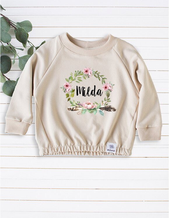 Personalizuotas vaikiškas džemperis su vardu "Milda"